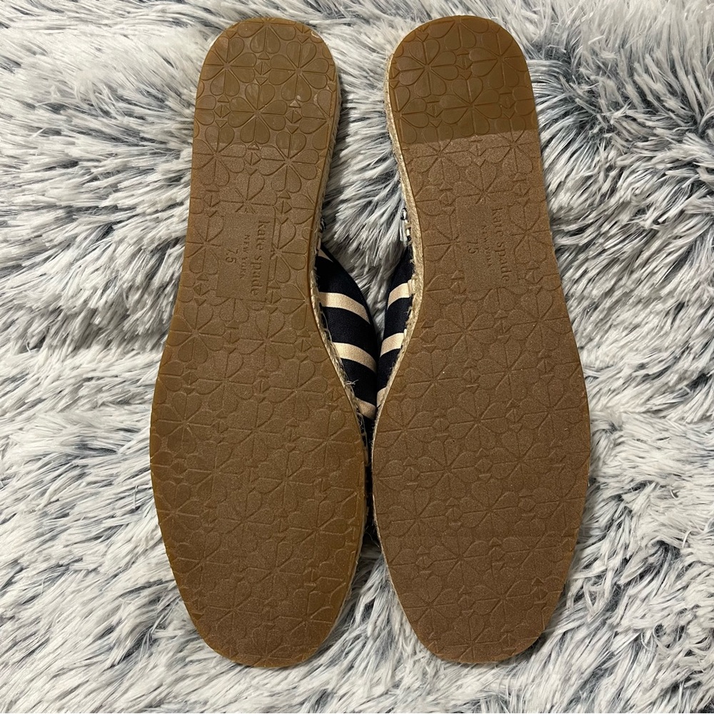 Kate Spade ♠️ Solero navy & cream stripe flower espadrille - NWOT size 7.5 - Picture 4 of 16